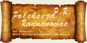 Poleksija Radmanovac vizit kartica